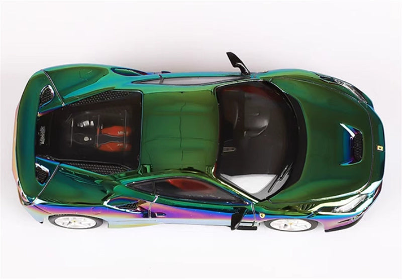XF MODEL Ferrari F8 Supercar Electroplating Seven Color gift box packaging 1:64 Car Pre-built Model view5