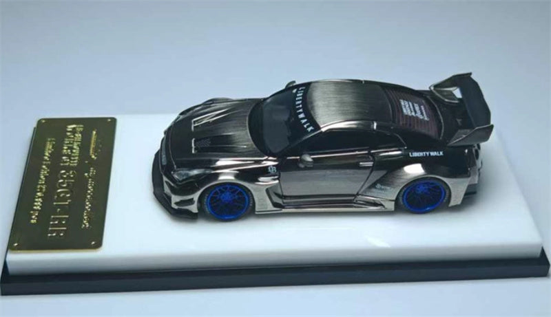 mymodelcollect Nissan 35GT-RR LBWK Limited Edition Electroplated black brushed 1:64 Car Pre-built Model view5