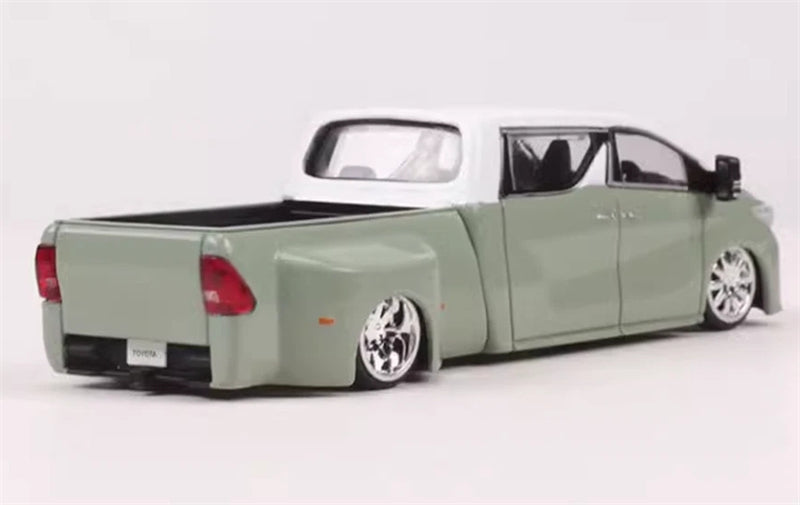 GCD TOYOTA NATS Alphard Pickup Super Dually Cream Green Limited Edition 500PCS ONLY RHD 1:64 Truck Pre-built Model view4