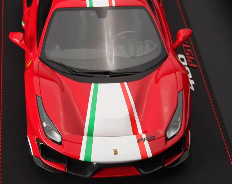 BBR MODELS Ferrari 488 Pista #51 red Black Wheel Red calipers Leather base Limited Edition 30PCS ONLY 1:18 Car Pre-built Model view3