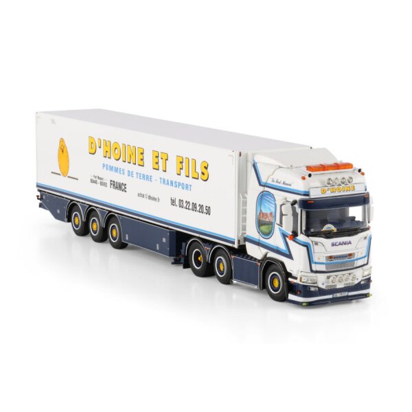 1:50 SCANIA D'HOINE R CR20H 6X2 REEFER TRAILER 3 AXLE WSI Diecast Model