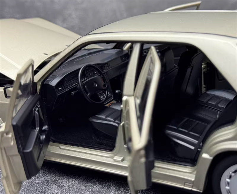 NOREV Mercedes Benz 190E 2.3-16 1984 Tail version Smoke Silver Metallic 1:18 Car Pre-built Model view12