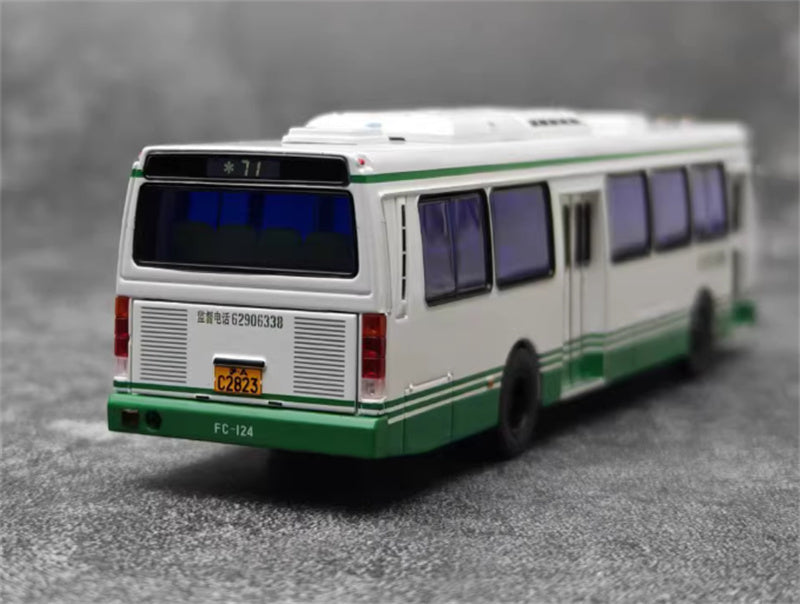 AUTO-GLIMPSE Flxible Shanghai 71 City Bus Air-conditioned version Light green white 1:64 Bus Pre-built Model view10