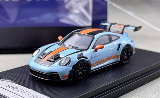SW Porsche 992 GT3 RS Gulf Black Wheel Carbon Cover Limited Edition 599PCS ONLY 1:64 car Pre-built Model view1