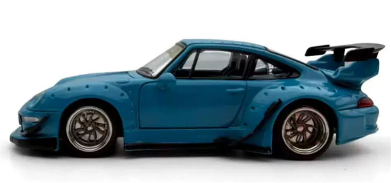 1:64 Porsche RWB 993 Miami Blue Model model DIECAST Civil Car Model