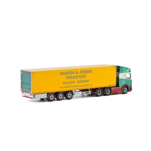 1:50 SCANIA HANSEN & JENSEN R HIGHLINE CR20H 6x2 REEFER TRAILER 3 AXLE WSI   DIECAST Model
