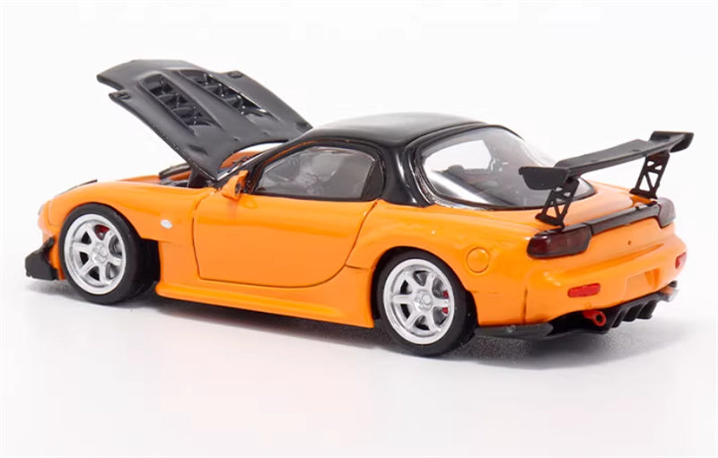 BSC Mazda RX7 FD3S Passion Orange - Carbon Cover 1:64 Car Pre-built Airliner Model Display view2