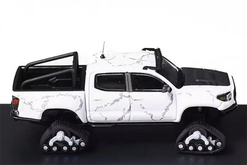 GCD Toyota Tacoma Snow Edition with tank track White Stone Pattern LHD 1:64 Truck Pre-built Model view5