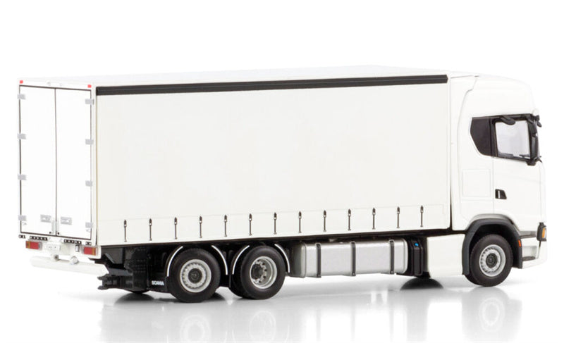 WSI SCANIA S HIGHLINE CS20H RIGED CURTAINSIDE TRUCK 6X2 TAG AXLE White Line 1:50 Truck Pre-built Model