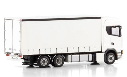 WSI SCANIA S HIGHLINE CS20H RIGED CURTAINSIDE TRUCK 6X2 TAG AXLE White Line 1:50 Truck Pre-built Model