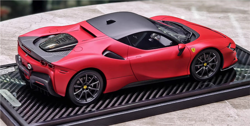 BBR MODELS Ferrari SF90 Stradale Pack Fiorano Rosso F1-75 Matte Red Carbon fiber base Limited Edition 18PCS ONLY 1:18 Car Pre-built Model view7