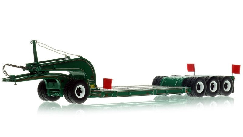 1:50 Talbert  1960s 60-Ton Cableneck Lowbed w/ Single-Axle Dolly Heavy Haul Replicas  Green Diecast Model