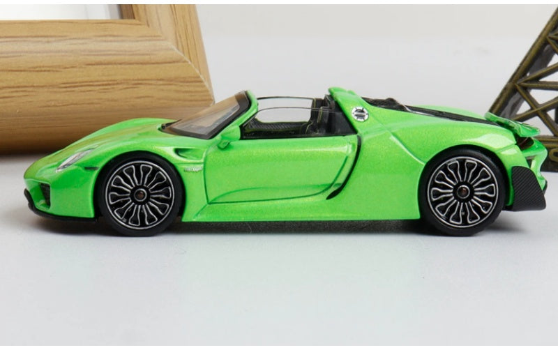1:64 Porsche 918 Spyder Apple Green TOP LUX Convertible DIECAST Car Model