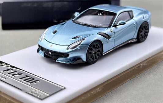 Stance Hunters Ferrari F12 TDF Supercar Limited Edition 499PCS ONLY Ice blue 1:64 Car Pre-built Model view1