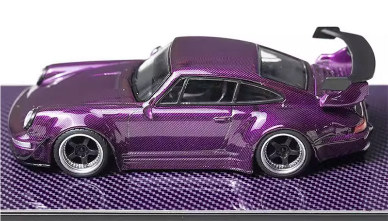 FLAME Porsche RWB 964 All Carbon Purple Limited Edition 499PCS ONLY 1:64 Car Pre-built Model view3