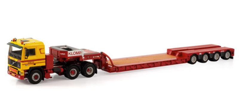 WSI VOLVO F12 6X2 NOOTEBOOM EURO LOW LOADER - 4 AXLE KLOMP TRANSPORT ZWOLLE 1:50 Truck Pre-built Model