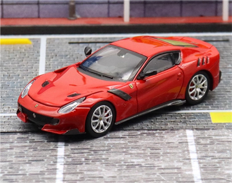 Stance Hunters Ferrari F12 TDF Supercar Limited Edition 799PCS ONLY Red - Silver Wheel 1:64 Car Pre-built Model view1