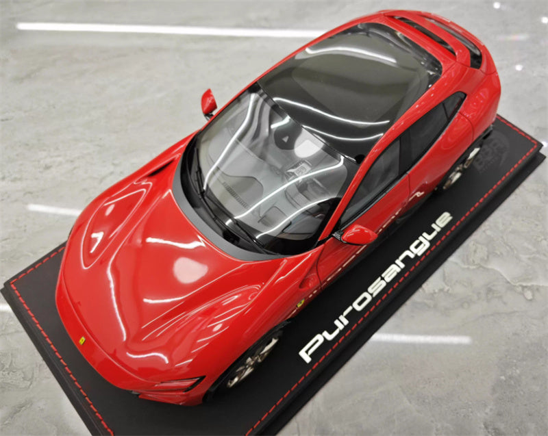 BBR MODELS Ferrari Purosangue V12 SUV Standard Red Electroplating wheel red calipers Limited Edition 20PCS ONLY Leather base 1:18 Car Pre-built Model view5