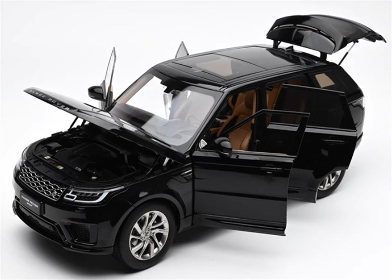 WHELART Range Rover Sport 2018 black - Silver wheels 1:18 Car Pre-built Model view4