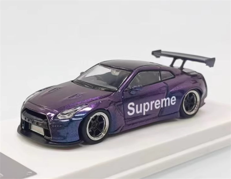 DOT Nissan GT-R R35 Pandem Rocket Bunny Magic Colour Purple 1:64 Car Pre-built Model