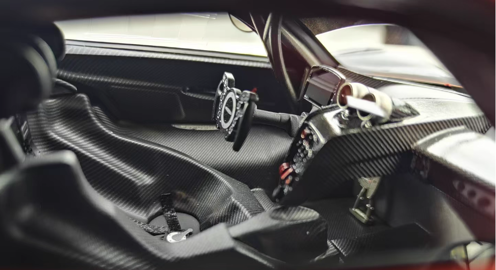 BBR MODELS Pagani Huayra R Limited Edition Matte Black Pirelli P Zero 1:18 Car Pre-built Model view8