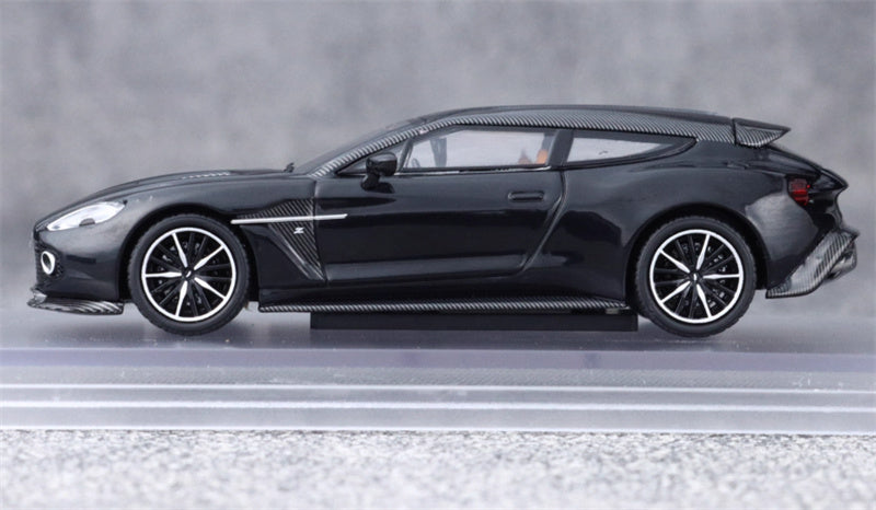 KING MODEL Aston Martin Vanquish Zagato Shooting Brake 2018 Black Limited Edition 999PCS ONLY 1:64 Car Pre-built Model view3