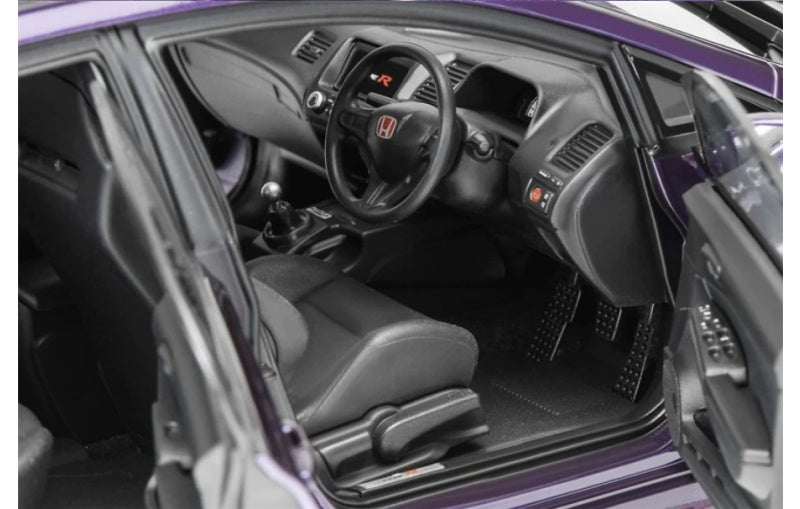 1:18 Honda Civic Type R FD2 Late Version MotorHelix Limited Edition 399PCS ONLY Premium Deep Violet Pearl Diecast Model view6