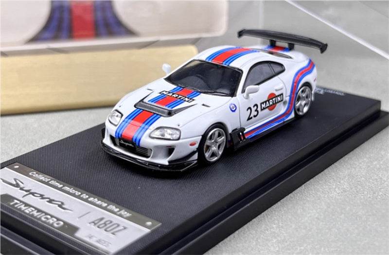 TimeMicro Toyota Supra A80Z Martini regular version Black base 1:64 Car Pre-built Model view1