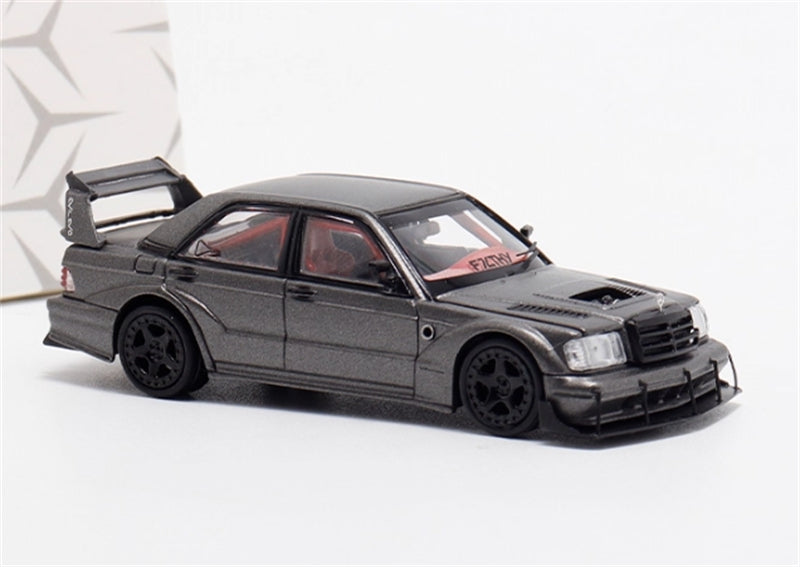 1:64 Mercedes Benz 190E EVO III W201 Metallic Grey Rhino Model DIECAST Model