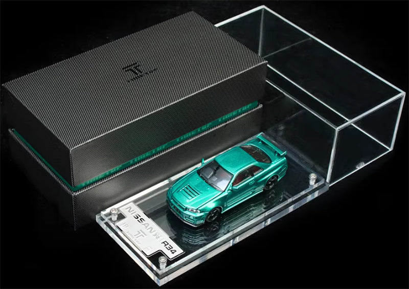 TIME TOP Nissan GTR R34 Metal Green Limited Edition 999PCS ONLY 1:64 Car Pre-built Model view7