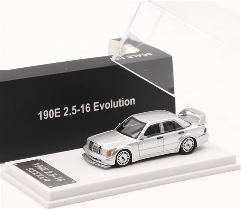 SEEKER Mercedes Benz 190E 2.5-16 Evolution silver 1:64 Car Pre-built Model view6