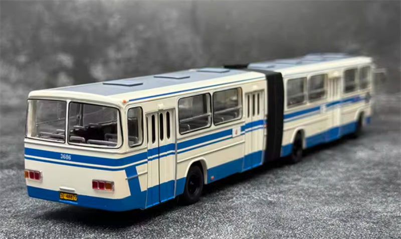 Beijing Public Transport Jinghua BK670 Yellow River Grand Passage 4 Road articulated bus blue 1:64 Bus Pre-built Model view4