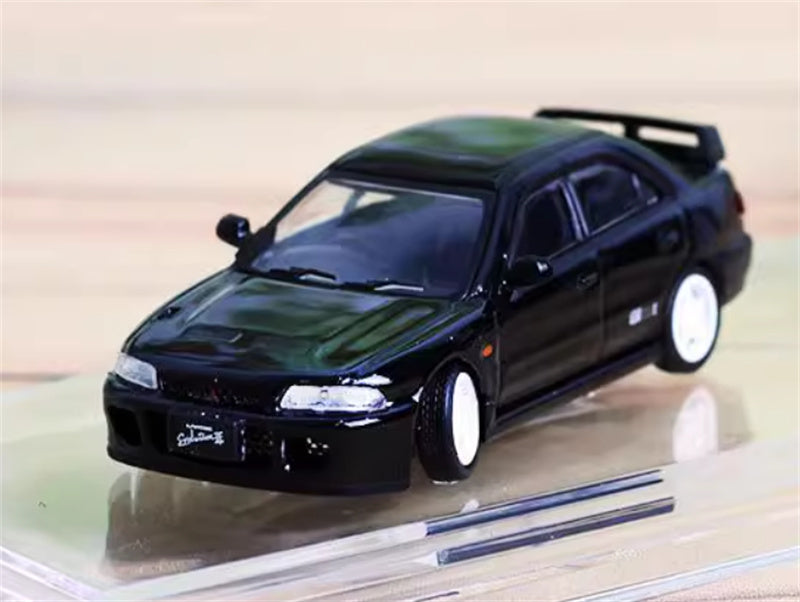 BM Creations MITSUBISHI LANCER EVO II RIGHT HAND DRIVE Black 1:64 Car Pre-built Model