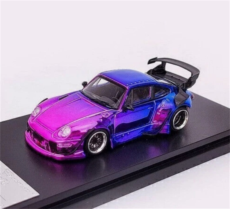1:64 Porsche 911 RWB 993 Chrome Chameleon SW DIECAST Model