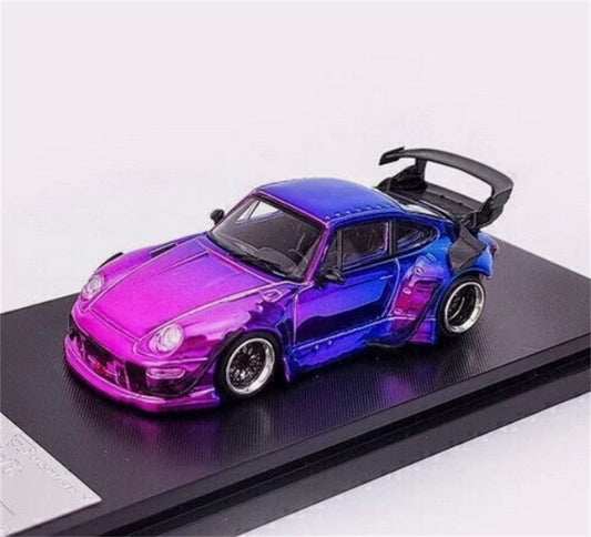 1:64 Porsche 911 RWB 993 Chrome Chameleon SW DIECAST Model