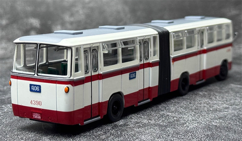 Beijing Public Transport Jinghua BK662 406 Road Articulated bus Blue Road Sign 1:64 Bus Pre-built Model view2