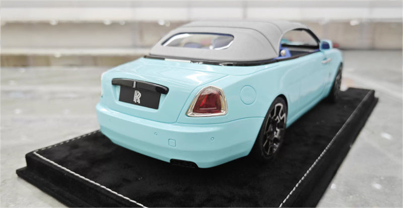 HH Model Rolls Royce Convertible Dawn BB Edition Mint Green 1:18 Car Pre-built Model view7