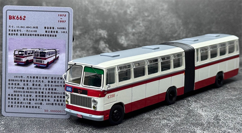 Beijing Public Transport Jinghua BK662 406 Road Articulated bus Blue Road Sign 1:64 Bus Pre-built Model view6