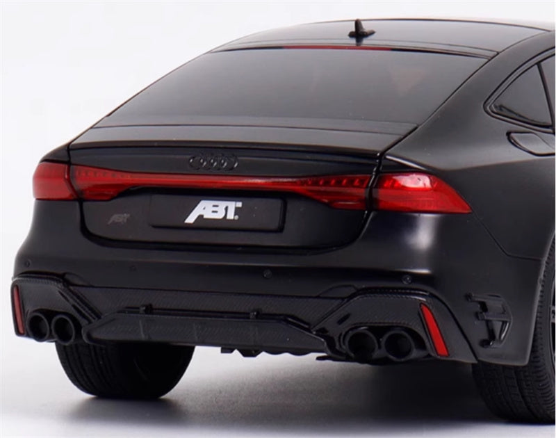 KengFai 2021 Audi RS7 C8 Sportback Semi-matte Black ABT 1:18 Car Pre-built Model