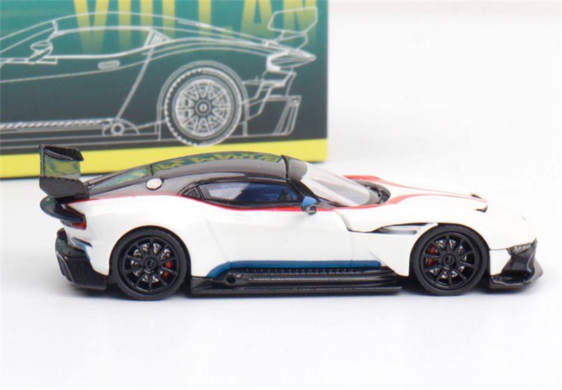 Fine works 64 Aston Martin Vulcan Supercar Limited Edition 999PCS ONLY pearl white 1:64 Car Pre-built Model view3