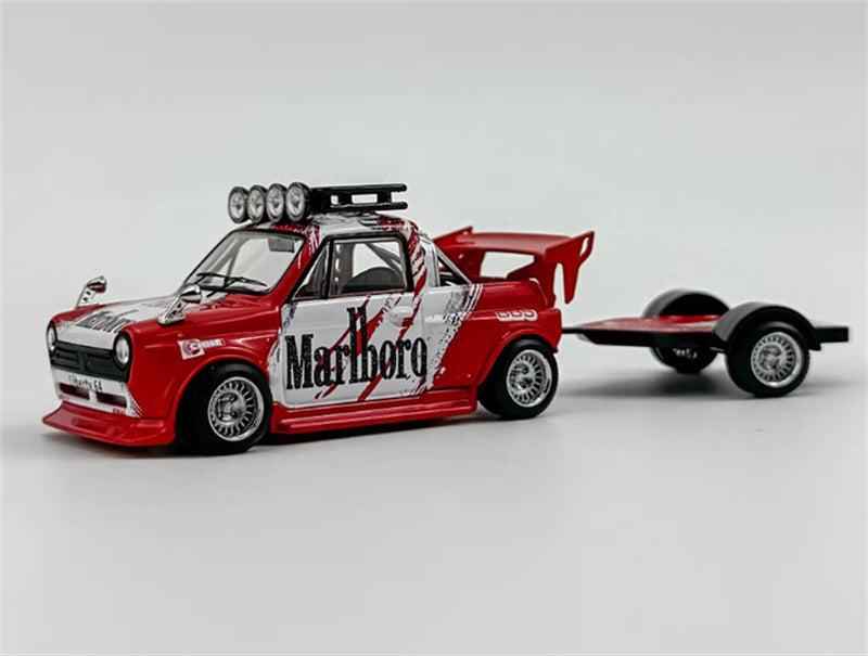 Liberty 64 Honda Modified wide body pickup trailer Marlboro Painting Limited Edition 999PCS ONLY 1:64 Truck Pre-built Airliner Model Display view1