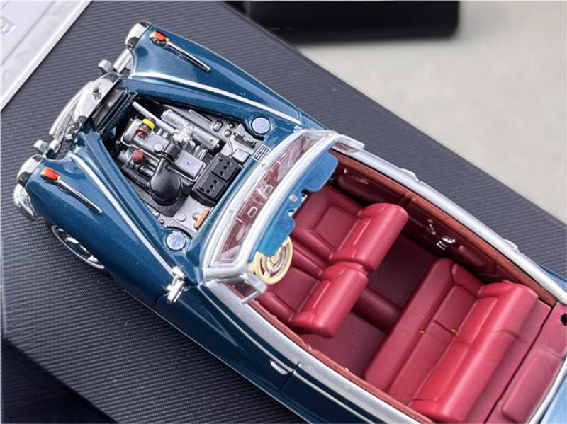 SEEKER Mercedes Benz 300D Adenauer W189 1959 convertible Soft top Blue 1:64 Car Pre-built Model view10