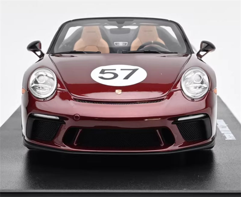 1:18 PORSCHE 911 (991.2) SPEEDSTER #57 HERITAGE EDITION 2019 CHERRY METALLIC  GT SPIRIT Limited Edition Resin Car Model