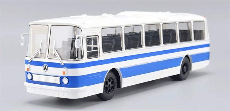 1:43 LAZ 699R Modimio White/Blue ABS Model