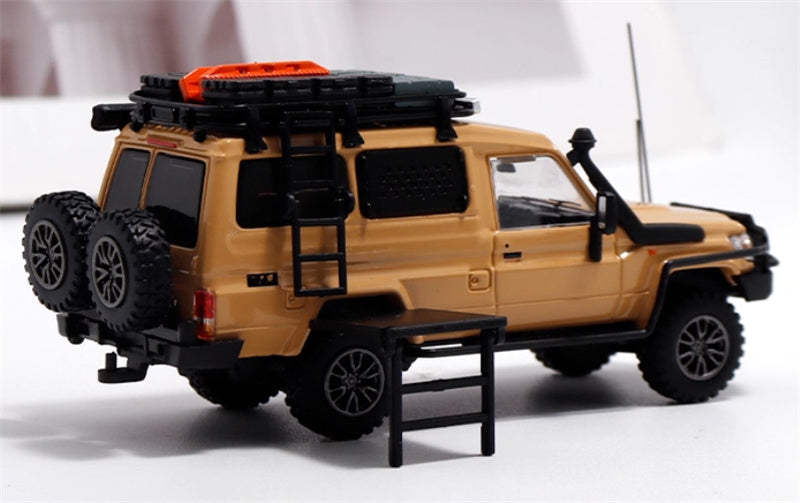 Autobots Models Toyota Land Cruiser LC78 J70 Off road modified version of personnel carrier desert color Limited Edition 499PCS ONLY 1:64 Truck Pre-built Model view4
