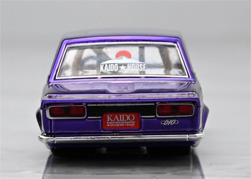 KaidoHouse x MiniGT DATSUN 510 #0 PRO STREET ANNIVERSARY EDITION Electroplating Purple color box packaging 1:64 Car Pre-built Model view10