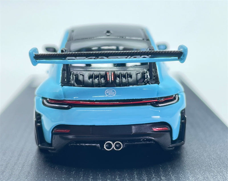 1:64 Porsche 911 992 GT3 Sky Blue Beetle RS TimeMicro x PSC DESIGN Limited Edition DIECAST Civil Car Model