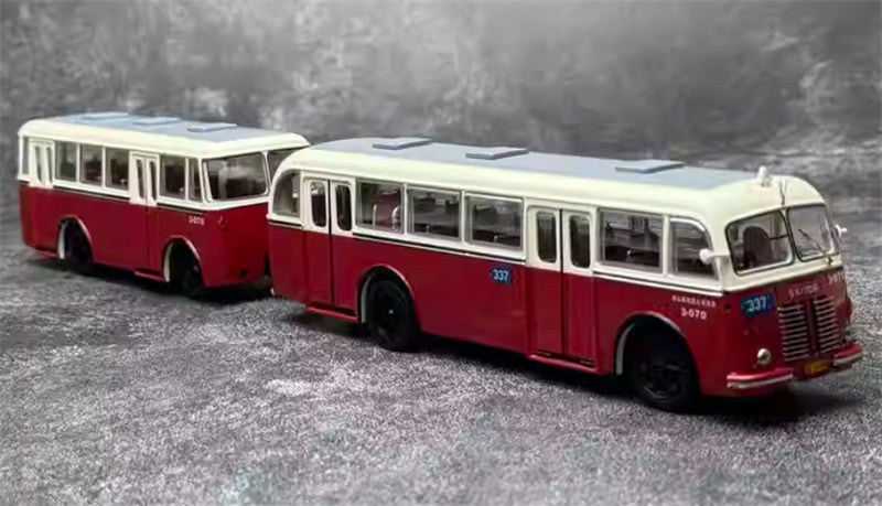 Beijing Public Transport Route 337 Skoda 706RO + Trailer 1:64 Bus Pre-built Model view1