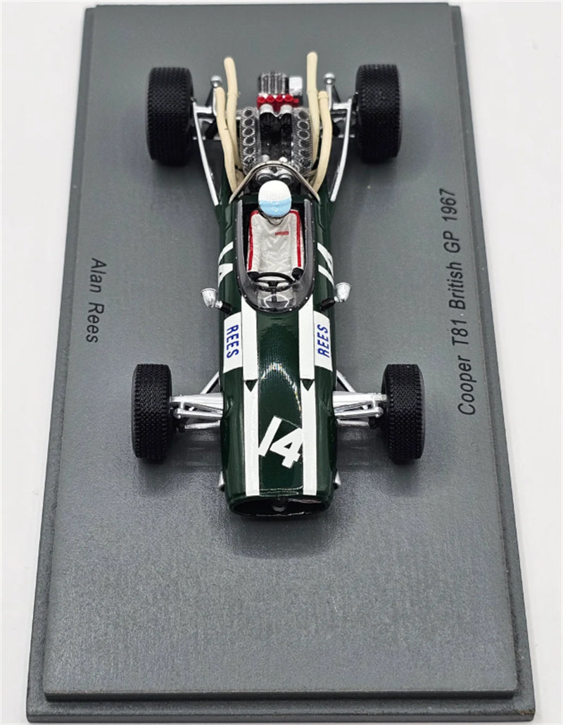 Spark Cooper T81 #14 British GP 1967 Alan Rees Green 1:43 Car Pre-built Model view4