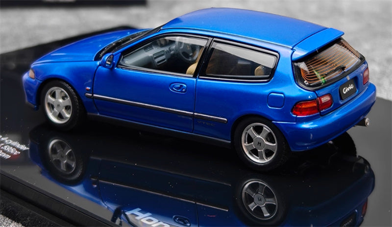LCD-MODELS Honda Civic SiR II EG6 Fully open blue Beige Interior 1:43 Car Model view3